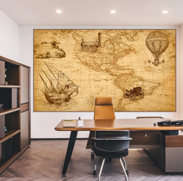 Peta nautika sebagai karya seni dinding